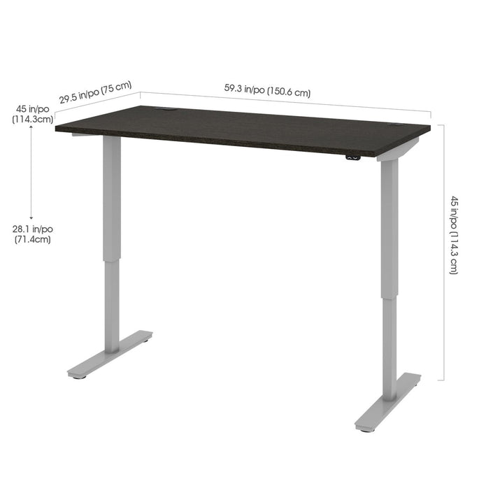 Bestar Upstand 76.2 cm x 152.4 cm (30 in. x 60 in.) Height Adjustable Desk with Dual Monitor Arm