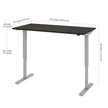 Bestar Upstand 76.2 cm x 152.4 cm (30 in. x 60 in.) Height Adjustable Desk with Dual Monitor Arm