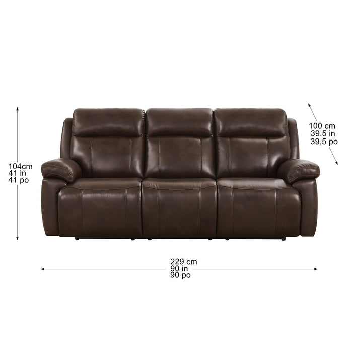 Atticus Top-grain Leather Triple Power Motion Sofa and Loveseat