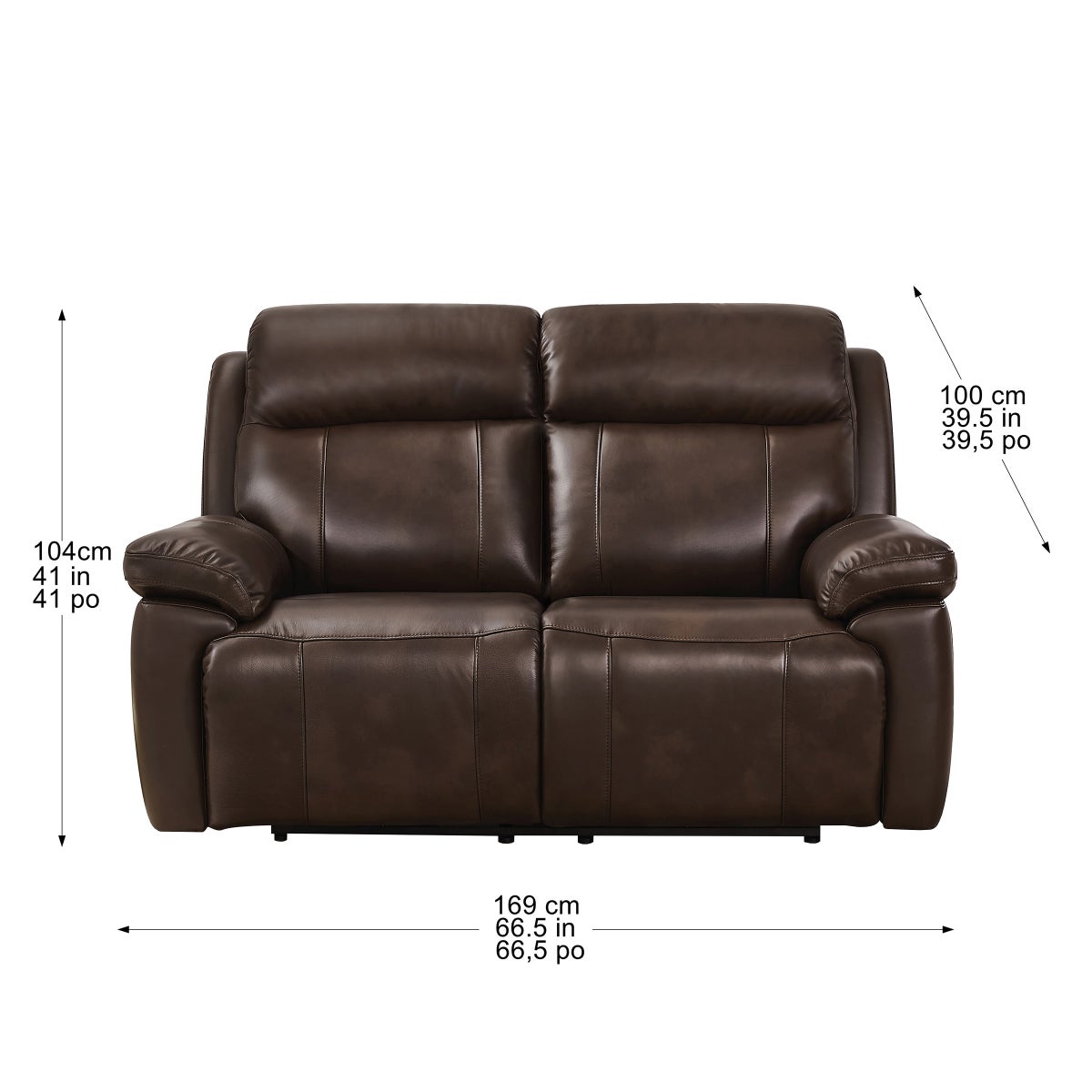 Atticus Top-grain Leather Triple Power Motion Sofa and Loveseat