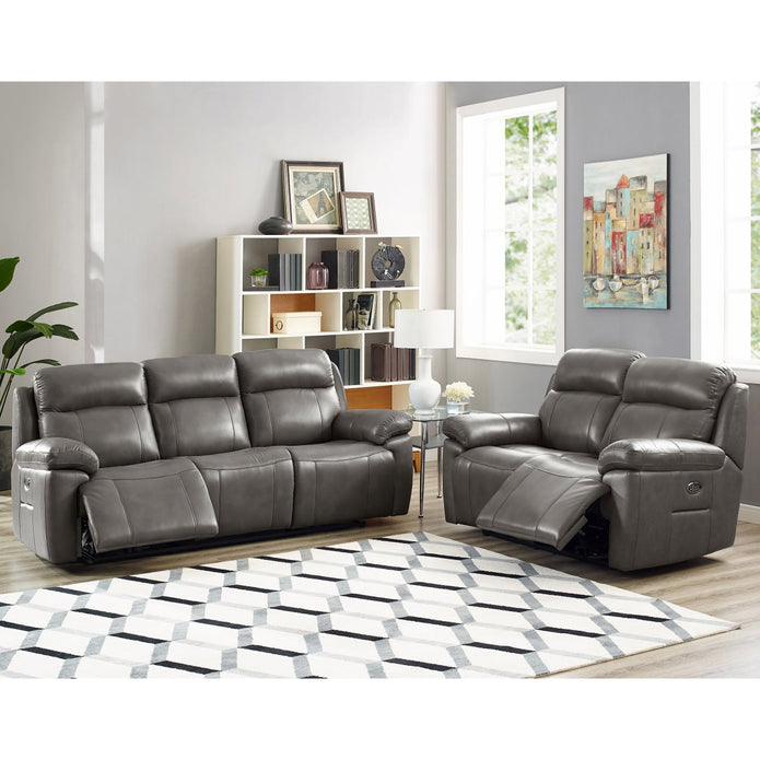 Atticus Top-grain Leather Triple Power Motion Sofa and Loveseat