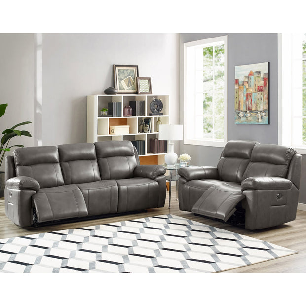 Atticus Top-grain Leather Triple Power Motion Sofa and Loveseat