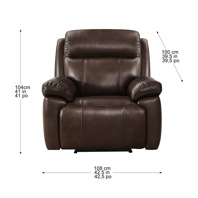 Atticus Top-grain Leather Triple Power Motion Recliner