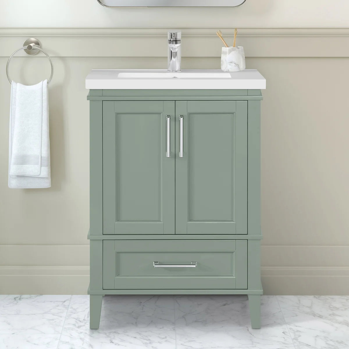 OVE Decors Navata 24 in. Vanity With White Ceramic Top