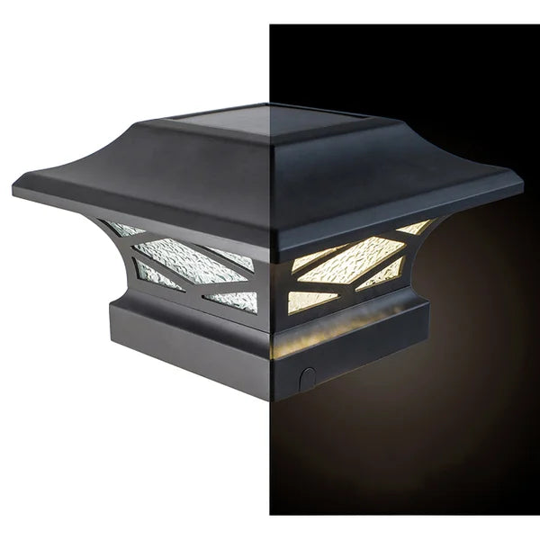 Classy Caps Kingsbridge Dual Lighting Solar Post Cap, 2-pack
