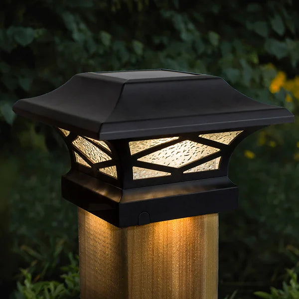 Classy Caps Kingsbridge Dual Lighting Solar Post Cap, 2-pack