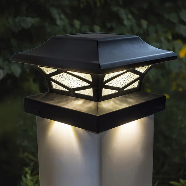 Classy Caps Kingsbridge Dual Lighting Solar Post Cap, 2-pack