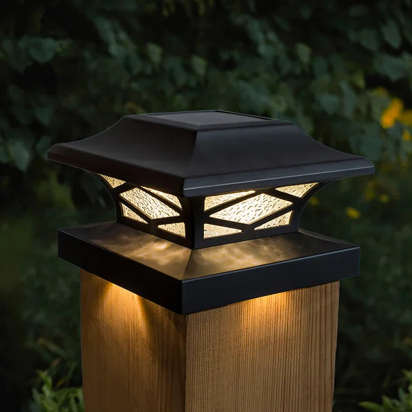 Classy Caps Kingsbridge Dual Lighting Solar Post Cap, 2-pack