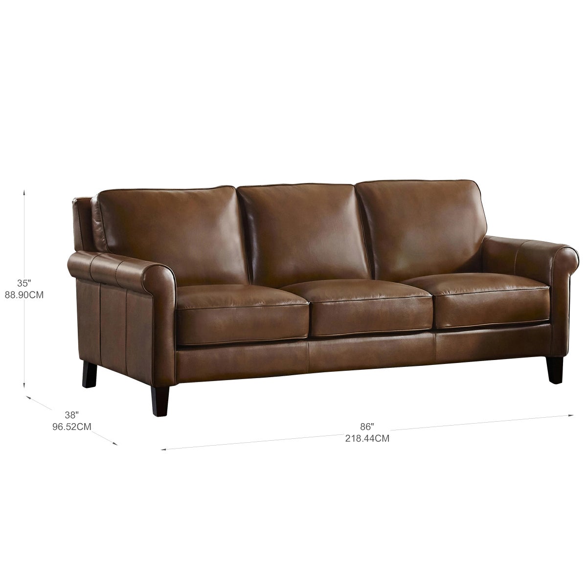 Prospera Home Larsen Top-grain Leather Sofa, Loveseat and Chair