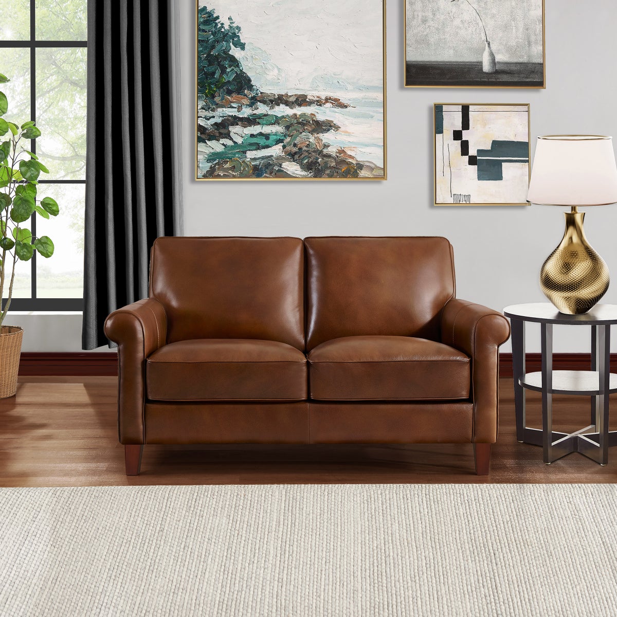 Prospera Home Larsen Top-grain Leather Sofa, Loveseat and Chair