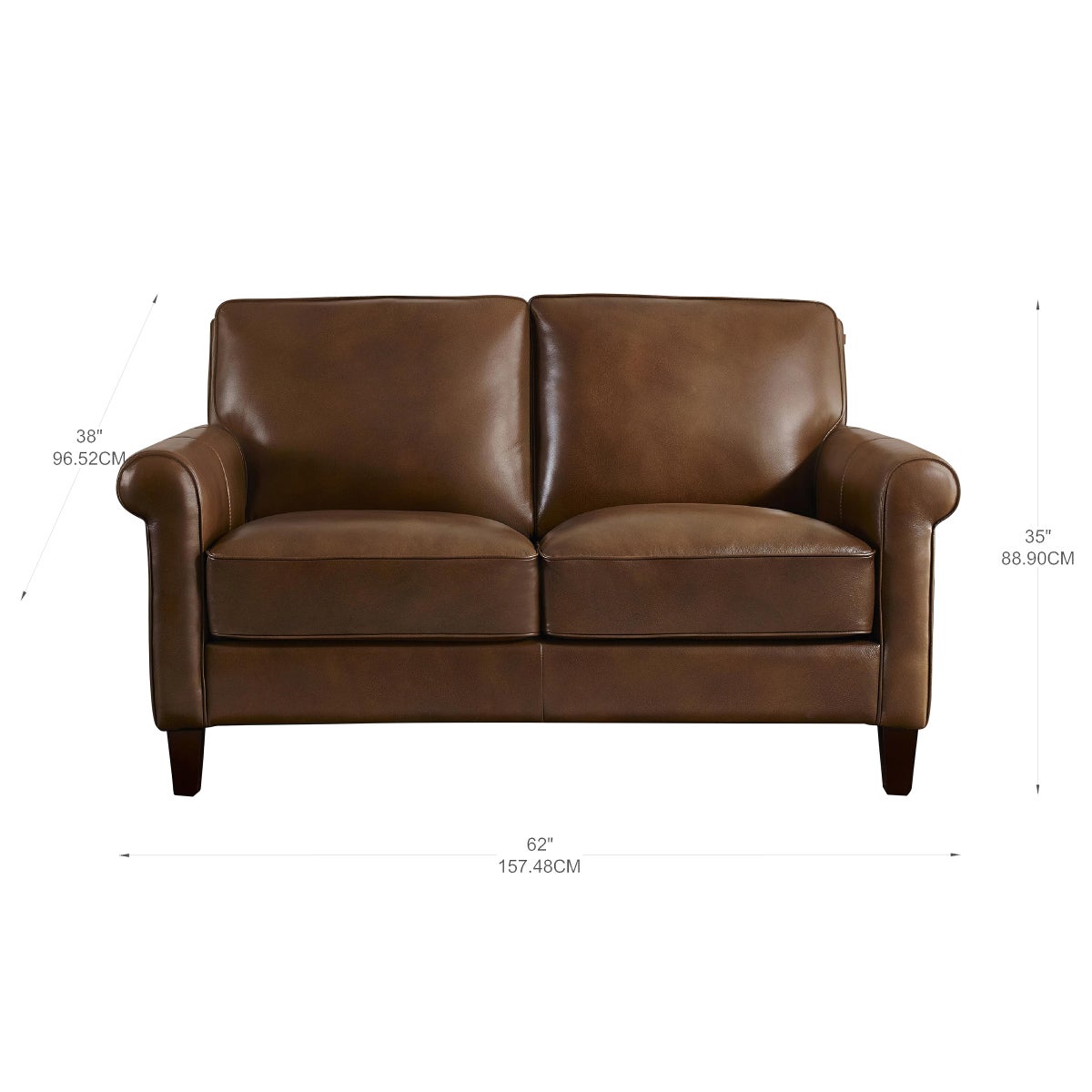 Prospera Home Larsen Top-grain Leather Sofa, Loveseat and Chair