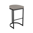 Amisco Lester Black Bar or Counter Stool with Beige Seat