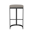 Amisco Lester Black Bar or Counter Stool with Beige Seat
