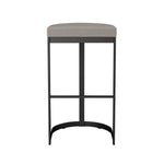 Amisco Lester Black Bar or Counter Stool with Beige Seat