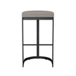 Amisco Lester Black Bar or Counter Stool with Beige Seat