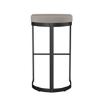 Amisco Lester Black Bar or Counter Stool with Beige Seat