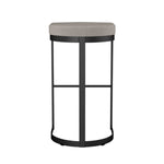 Amisco Lester Black Bar or Counter Stool with Beige Seat