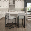 Amisco Derry Black Bar or Counter Stool with Grey Seat