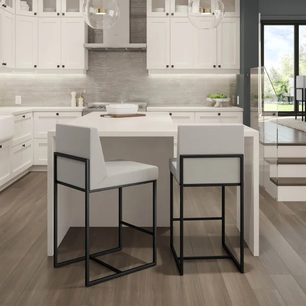 Amisco Derry Black Bar or Counter Stool with Grey Seat