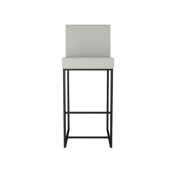 Amisco Derry Black Bar or Counter Stool with Grey Seat