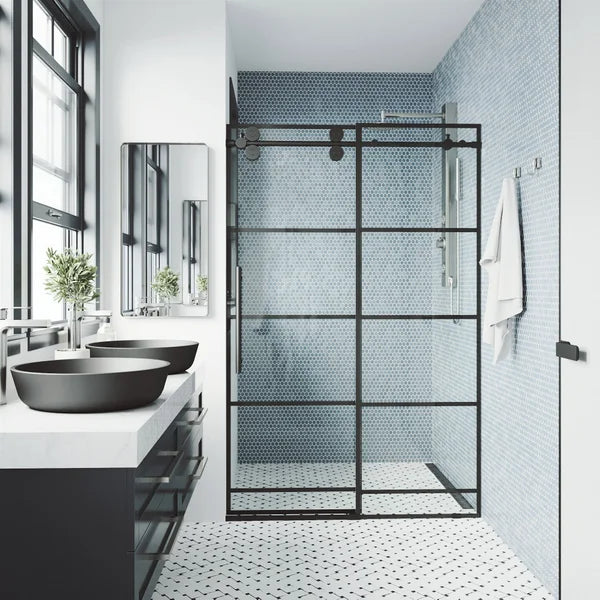 VIGO Elan Adjustable Sliding Glass Shower Door