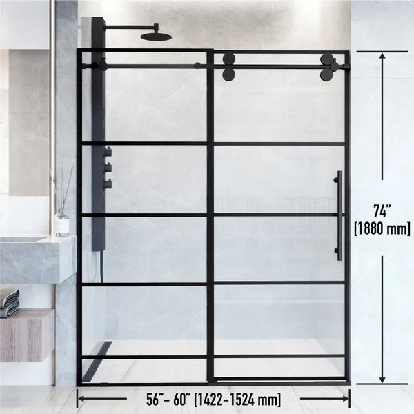 VIGO Elan Adjustable Sliding Glass Shower Door