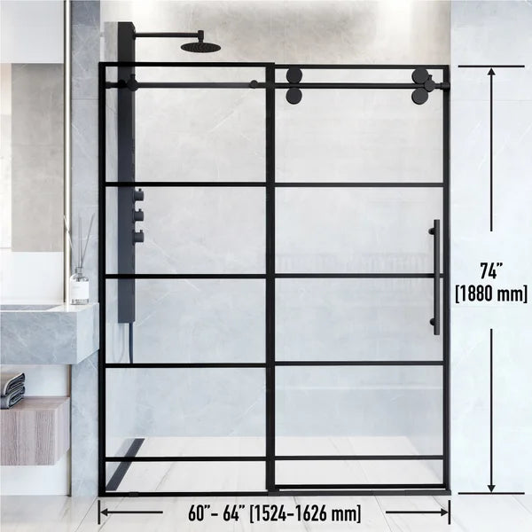 VIGO Elan Adjustable Sliding Glass Shower Door