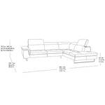 Emma 2-piece Top Grain Leather Right-hand Facing Sectional