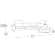 Emma 2-piece Top Grain Leather Right-hand Facing Sectional