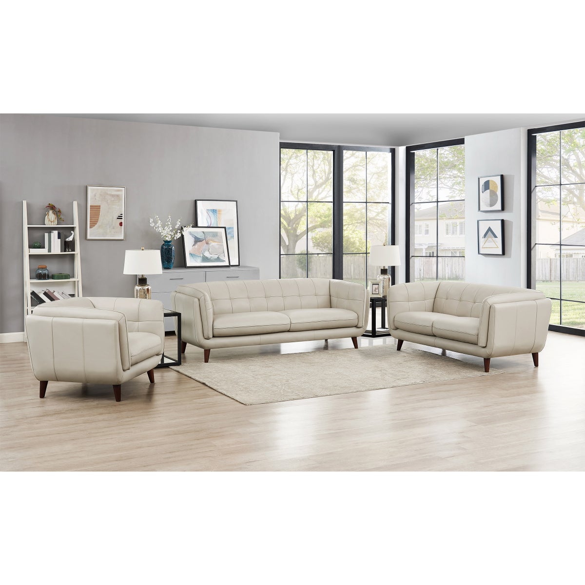Prospera Home Barcelona Top Grain Leather Sofa, Loveseat and Chair