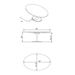 Orchid Oval Solid Quartz Dining Table, 198 cm (78 in.)