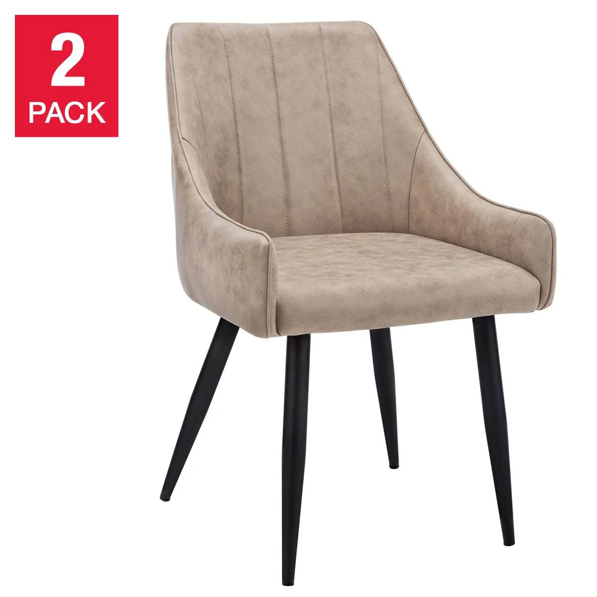 Ari Modern Dining Chair, 2-pack with Black Legs