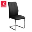 Geri Contemporary Dining Chair, 2-pack with Chrome Frame