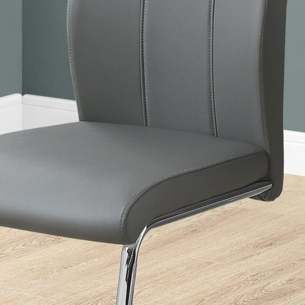 Geri Contemporary Dining Chair, 2-pack with Chrome Frame