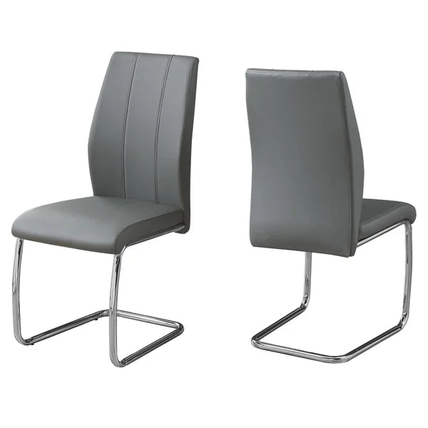 Geri Contemporary Dining Chair, 2-pack with Chrome Frame