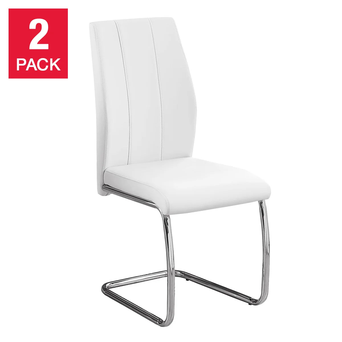 Geri Contemporary Dining Chair, 2-pack with Chrome Frame