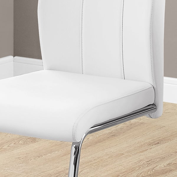 Geri Contemporary Dining Chair, 2-pack with Chrome Frame