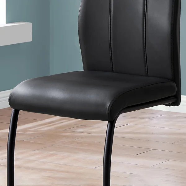 Geri Contemporary Dining Chair, 2-pack with Black Frame