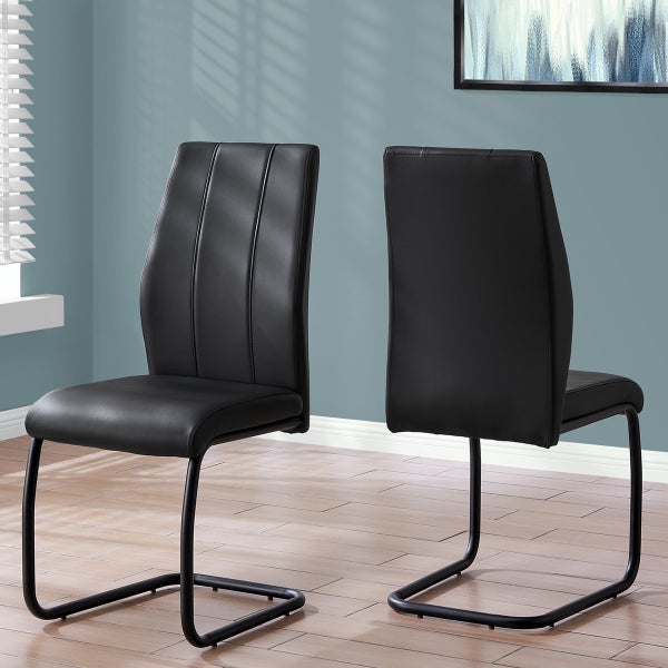 Geri Contemporary Dining Chair, 2-pack with Black Frame