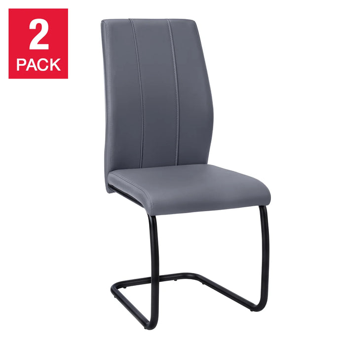 Geri Contemporary Dining Chair, 2-pack with Black Frame