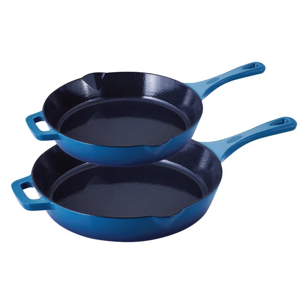 HENCKELS Enameled Cast Iron Skillets Frypan Set, 2-piece