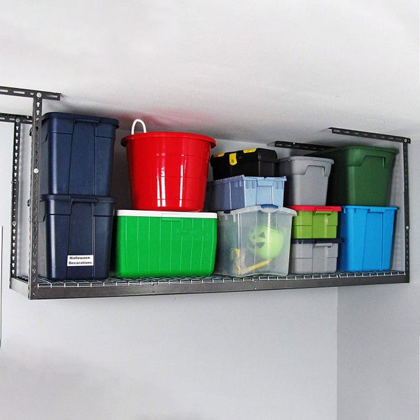 SafeRacks 4 ft. × 8 ft. Overhead Garage Storage Rack and Accessory Kit