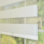 Zebra Sheer Weave Privacy Roller Blinds, Eggshell White