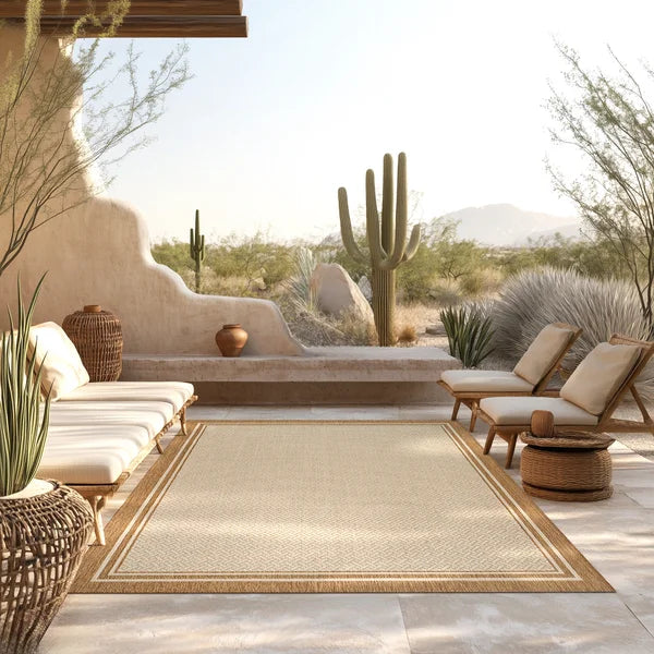 Gertmenian Naples Collection Ace Border Indoor/Outdoor Area Rug