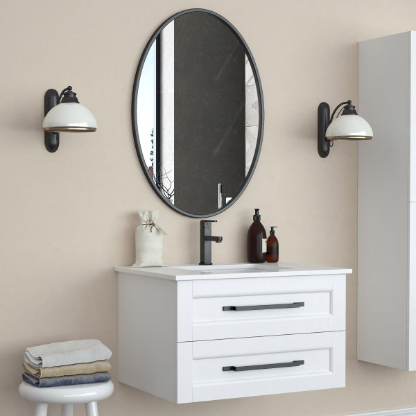 Appollo Prescott 61 cm x 86 cm (24 in. x 34 in.) Oval Modern Metal Framed Mirror