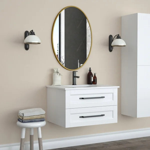 Appollo Prescott 61 cm x 86 cm (24 in. x 34 in.) Oval Modern Metal Framed Mirror