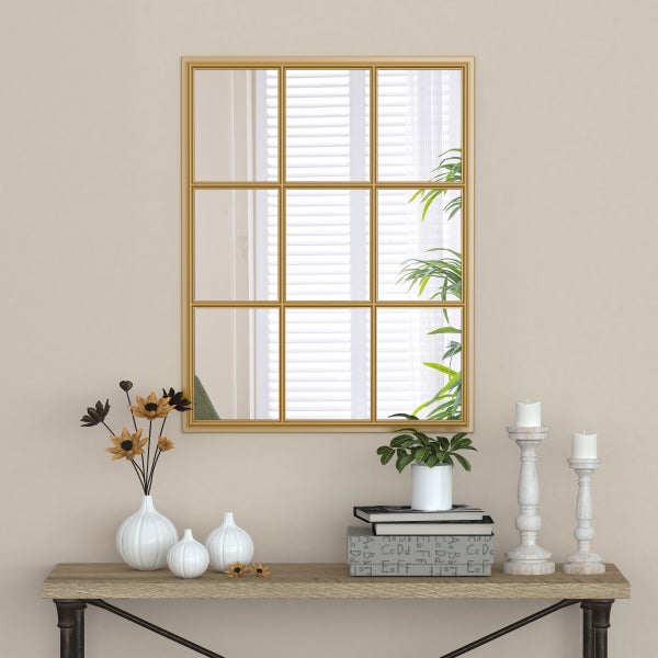 Appollo Clifton Modern 71 cm x 91 cm (28 in. x 36 in.) Window Metal Framed Mirror
