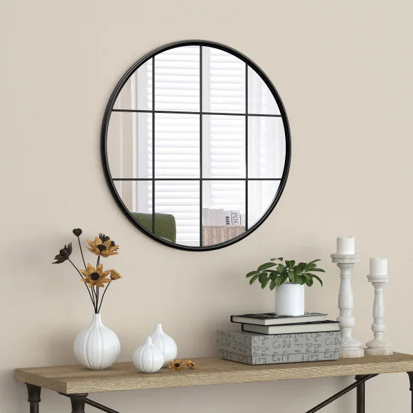 Appollo Harlow Modern 71 cm (28 in.) Round Window Metal Framed Mirror