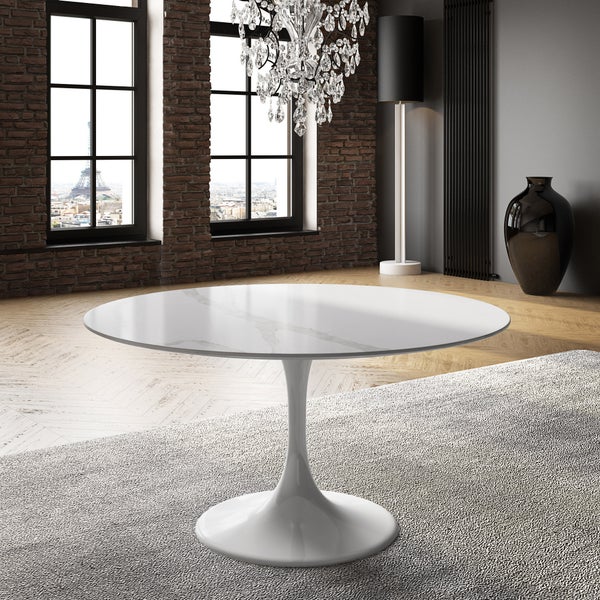 Orchid Round Solid Quartz Dining Table, 132 cm (52 in.) diameter