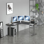 Motionwise L-shape Height Adjustable Desk with 3 Table Columns